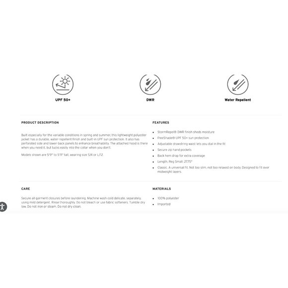 NWT Eddie Bauer Ventatrex Aura Storm Repel Hooded UPF50 Jacket - Picture 4 of 7